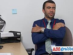 Blindfolded hunk grabs ass in swing 😏