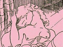 This vintage erotic drawing is from anime hentai