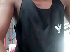 Two young guys at the gym eye this fat girl, then go home to fuck her shaved pussy hard 😏