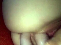 amateur teen 18+ experiments with double dildo for ass masturbation and penetration fun