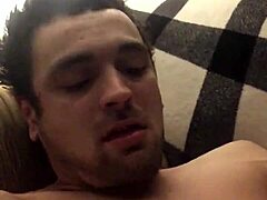 Solo guy shows off his throbbing cock in homemade amateur video.