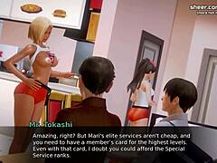 waifu academy cute 18yo petite slim teen strips tight clothing showing perfect ass tits at job interview