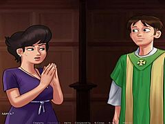 in summertime saga, the mature wife gives her husband a special treat