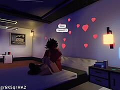 The demon fucks his hot fan in missionary, giving a creampie.