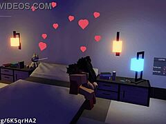 The demon fucks his hot fan in missionary, giving a creampie.