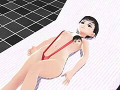 anime girl swam in micro bikini