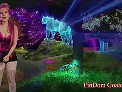 Joy enjoys cum eating under femdom jerk off instructions with strapon