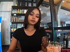 Young Thai amateur with big butt, want a blowjob then get fucked doggystyle?