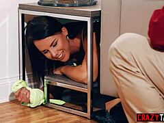 Sexy Milf Nanny Riley Jacobs Stuck and Fucked During House Cleaning