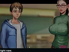 in taffy tales part 4, the teacher and student explore big tits and ass in this cartoon hentai game