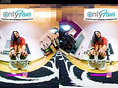 VR foot girl crushes shoes in nylons