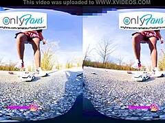 VR foot girl crushes shoes in nylons