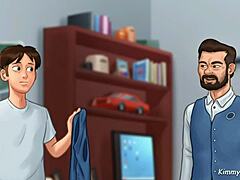 Manager's daughter sucked my dick behind the front desk at work in Summertime Saga. Kimmytoons captures the cartoon oral action with cum on face.