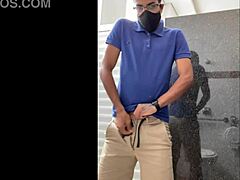 Pauzudo Showing Off Big Cock in Shopping Mall Fitting Room