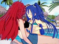 Chris Yukine and Cagliostro and Tsubasa Kazanari and Kanade Am Intense Lesbian Play and Futanari Sex - Symphogear Hentai