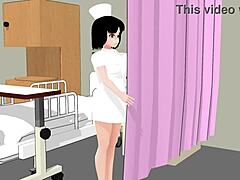 mia the perverted nurse plays doctor with anime girl almost turning it into men's esthetic