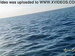 cute young 18+ amateur with tattoos gets proper cumshot into pussy after jet ski and beach fun.