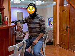 Mexican amateur guy uses machine on neighbor's boyfriend ass for solo gay blowjob without being seen.