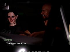 In the hentai tale, brunette with big natural tits undresses in corset at striptease bar for public fantasy