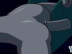 Starfire positioned herself for Robin's intense DOGGYSTYLE thrusts, culminating in a messy FACIAL explosion.