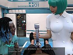 in this game episode, the curvy teen in outfit wants to grope and touch my big cock during mature anime scene