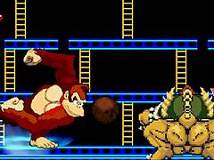 Bowser Koopa and Donkey Kong Battle Mario in Mugenr-18 Deux Adventure