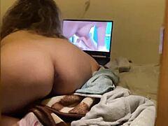 Caught my stepsister watching a gangbang porn video featuring double penetration with European amateurs and big tits whore.