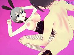 Hana Uzaki and Yanagi Uzaki bunny girl intense sex in Uzaki-chan wants to hang out hentai