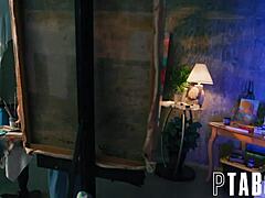 so this petite teen girl is getting intimate with seth gamble in pov, sucking his cock and getting fucked