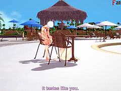 Yor Forger enjoys bikini pool time in spy x family fantasy