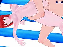 kobeni higashiyama and makima, intense hentai sex feels unreal