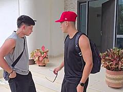 whoa, this horny 3some with my step cousin and his girlfriend gets wild on the beach