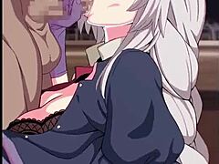 Whoa, busty babe sucking that monster cock in anime hentai style! 🍆😍