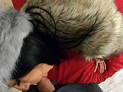 milfycalla masturbates in fur coat and shiny high heels
