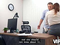 Bank lady boss experiences multiple climaxes at work with naughty subordinate. Caught in glasses business woman reality with tits and boss dynamics.