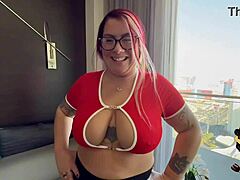 which top works best for titty fucking this curvy slut with natural tits and pierced nipples