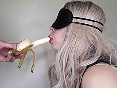 hey, i tricked my blindfolded friend's dumb wife into sucking my cock and swallowing cum in taste game