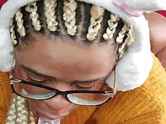 Latina Housewife Flashes Hairy Beaver and Swallows Dildo Deep