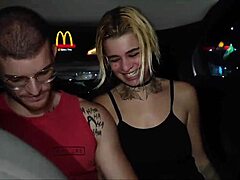 this trans couple deepthroats and barebacks in the uber while the driver films everything