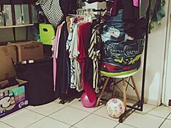 Mexican Bbw Gordita Curvy Latina Cleaning Room Voyeur