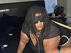 ebony big booty cheating slut wife in lingerie teased as fuck doll. group treated her juicy tight pussy roughly.