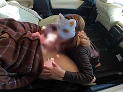 Perverted Married Wife Gives Two Blowjobs In Car While Husband Arrives