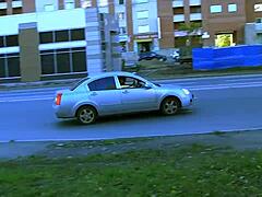 teen threesome sex on the balcony outdoor pickup