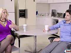 alura gives blowjob then fucks office mate with monster cock