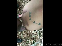 Hey, watch this giant cock destroy cuckold’s wife outdoors!