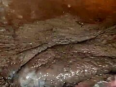 Devouring wet ebony pussy to orgasm