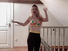 what's with this belly dancer goddess in glasses doing huge dancing moves?