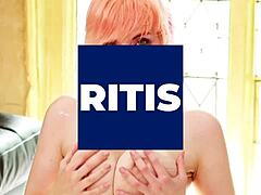 I feel hot british teen redhead's first handjob in lingerie