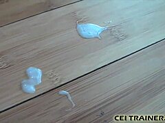 Dominant femdom prepares bdsm masturbation session with pov instructions leading to cum surprise at the end