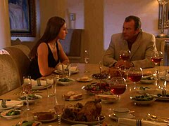 Brunette milf fucked in living room!